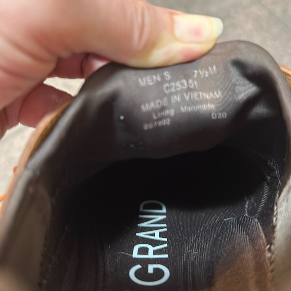 COLE HANN ZeroGrand 7.5 M LEATHER Tan  medium Brown Oxford loafer Excellent - Picture 13 of 14